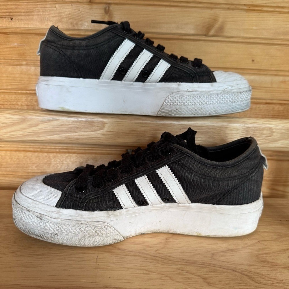 Adidas Sneakers Nizza Charcoal White Men's 9.5 Street Casual Platform Rare